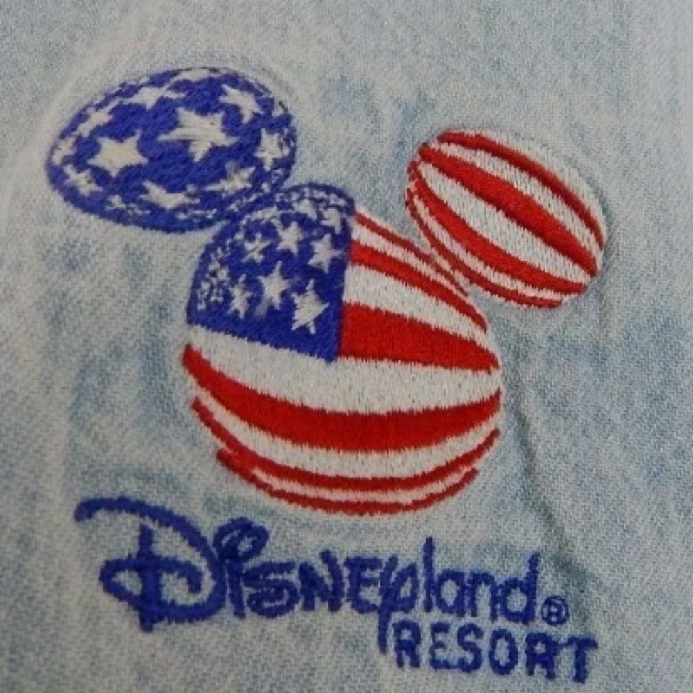 Disneyland American Flag Embroidered Denim Shirt - Picture 3 of 8